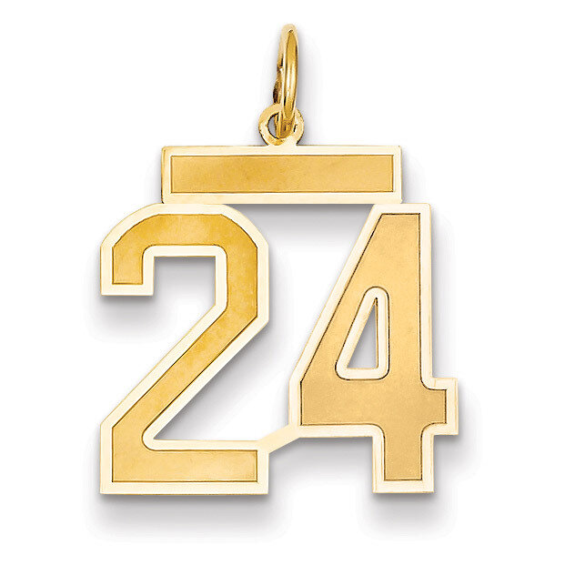 Number 24 Charm 14k Gold Medium Satin LSM24, MPN: LSM24, 883957073750