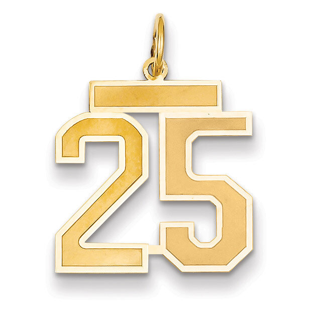 Number 25 Charm 14k Gold Medium Satin LSM25, MPN: LSM25, 883957073767
