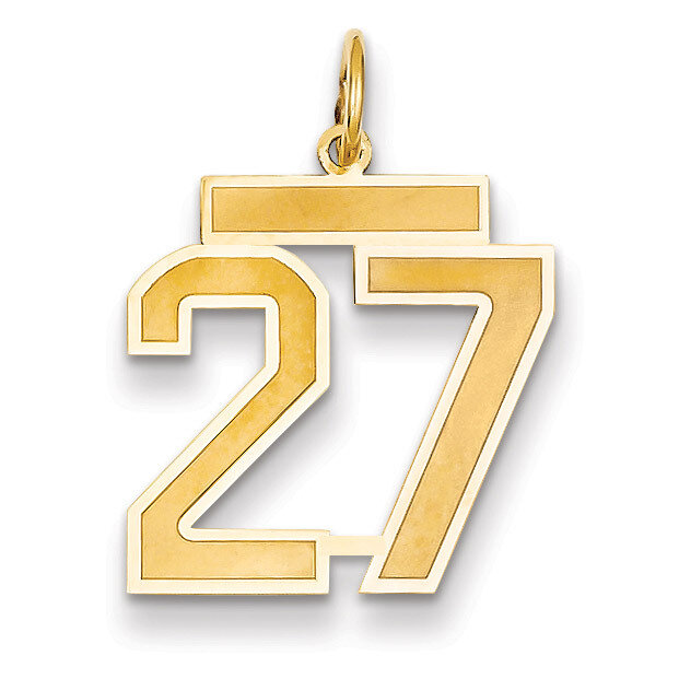 Number 27 Charm 14k Gold Medium Satin LSM27, MPN: LSM27, 883957073989