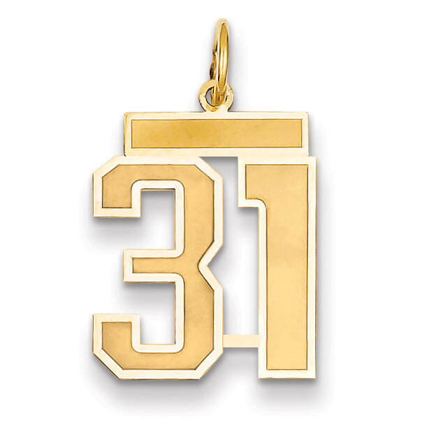 Number 31 Charm 14k Gold Medium Satin LSM31, MPN: LSM31, 883957074023