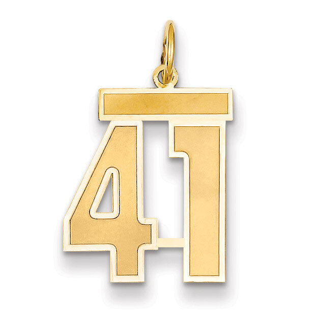 Number 41 Charm 14k Gold Medium Satin LSM41, MPN: LSM41, 883957074313