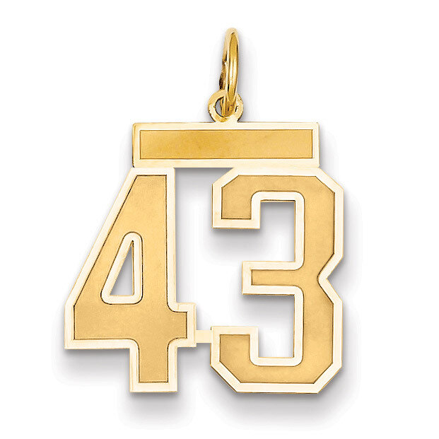 Number 43 Charm 14k Gold Medium Satin LSM43, MPN: LSM43, 883957074337