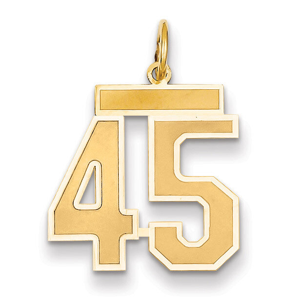 Number 45 Charm 14k Gold Medium Satin LSM45, MPN: LSM45, 883957074504