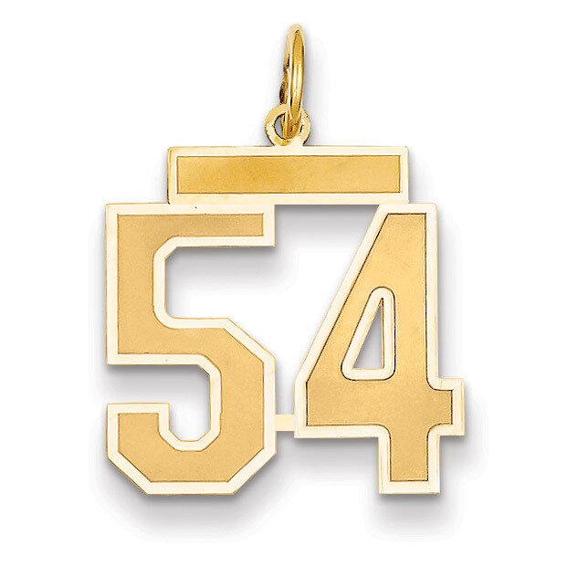 Number 54 Charm 14k Gold Medium Satin LSM54, MPN: LSM54, 883957074634