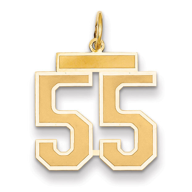 Number 55 Charm 14k Gold Medium Satin LSM55, MPN: LSM55, 883957074665