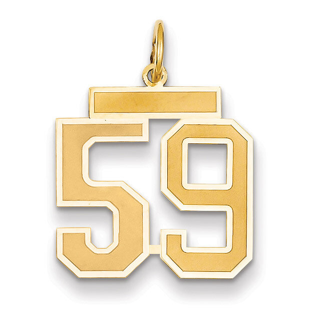 Number 59 Charm 14k Gold Medium Satin LSM59, MPN: LSM59, 883957074870