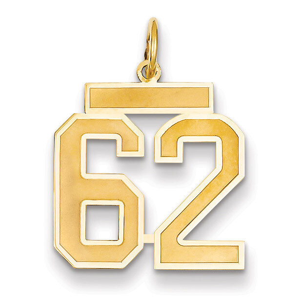 Number 62 Charm 14k Gold Medium Satin LSM62, MPN: LSM62, 883957074900