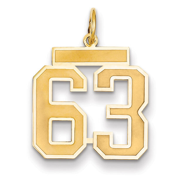 Number 63 Charm 14k Gold Medium Satin LSM63, MPN: LSM63, 883957074917