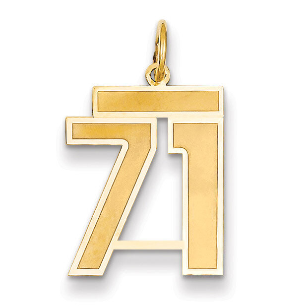 Number 71 Charm 14k Gold Medium Satin LSM71, MPN: LSM71, 883957075211