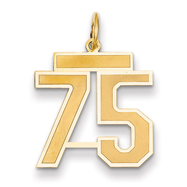 Number 75 Charm 14k Gold Medium Satin LSM75, MPN: LSM75, 883957075440