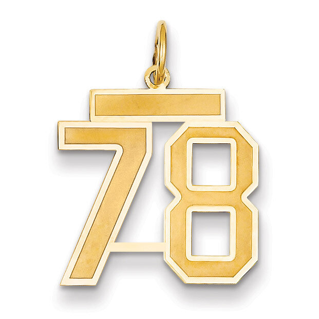 Number 78 Charm 14k Gold Medium Satin LSM78, MPN: LSM78, 883957075471