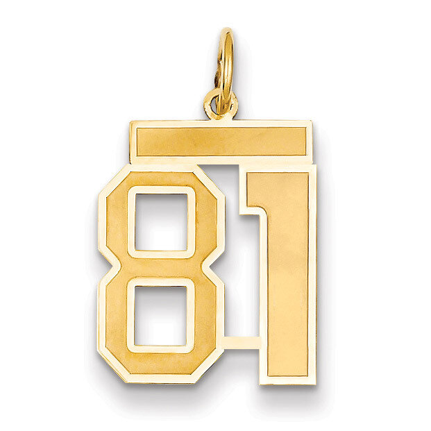 Number 81 Charm 14k Gold Medium Satin LSM81, MPN: LSM81, 883957075501