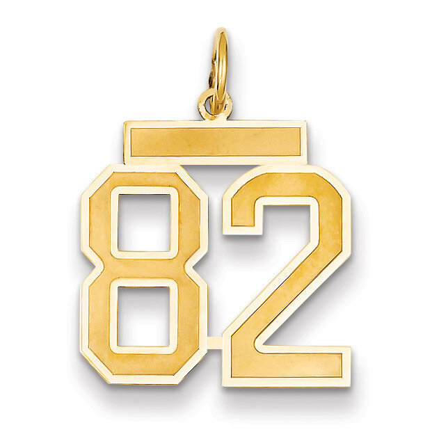 Number 82 Charm 14k Gold Medium Satin LSM82, MPN: LSM82, 883957076027