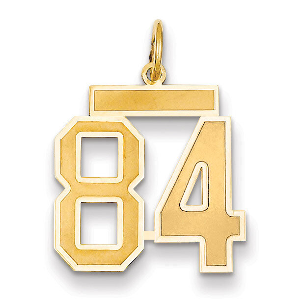 Number 84 Charm 14k Gold Medium Satin LSM84, MPN: LSM84, 883957076423