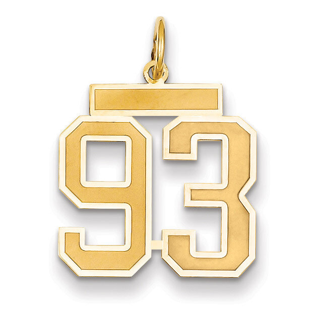 Number 93 Charm 14k Gold Medium Satin LSM93, MPN: LSM93, 883957076522
