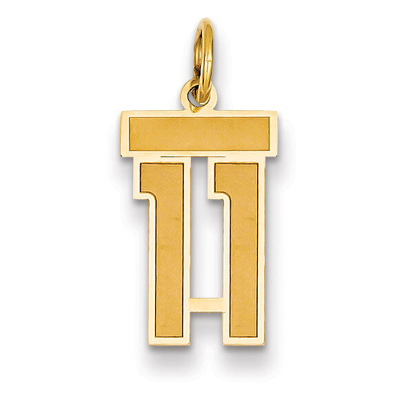 Number 11 Charm 14k Gold Small Satin  LSS11, MPN: LSS11, 883957068701