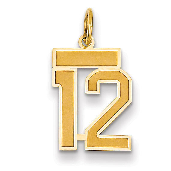 Number 12 Charm 14k Gold Small Satin  LSS12, MPN: LSS12, 883957068718