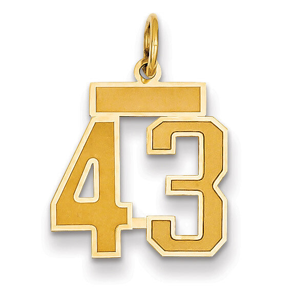 Number 43 Charm 14k Gold Small Satin  LSS43, MPN: LSS43, 883957069371