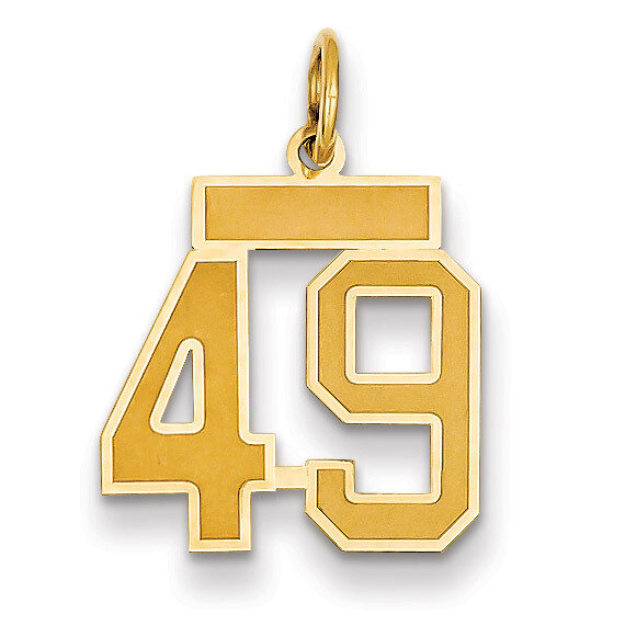 Number 49 Charm 14k Gold Small Satin  LSS49, MPN: LSS49, 883957069616