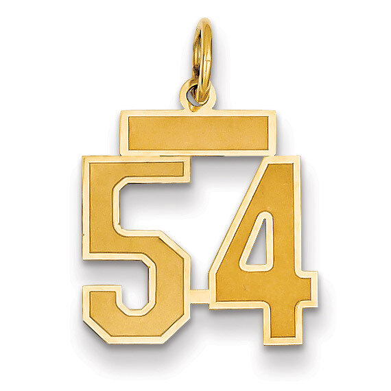 Number 54 Charm 14k Gold Small Satin  LSS54, MPN: LSS54, 883957069661