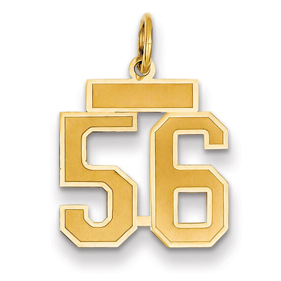Number 56 Charm 14k Gold Small Satin  LSS56, MPN: LSS56, 883957069685