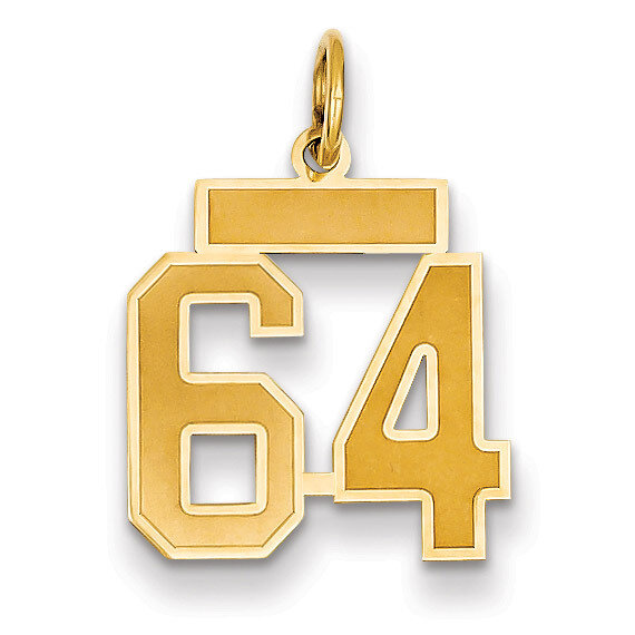 Number 64 Charm 14k Gold Small Satin  LSS64, MPN: LSS64, 883957069937