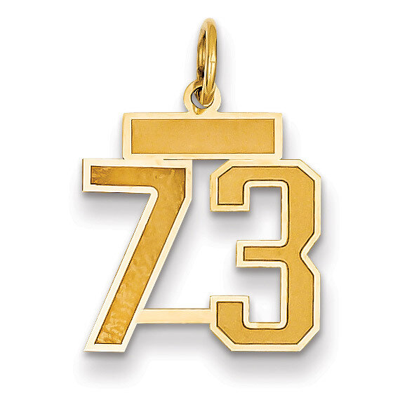 Number 73 Charm 14k Gold Small Satin  LSS73, MPN: LSS73, 883957070193