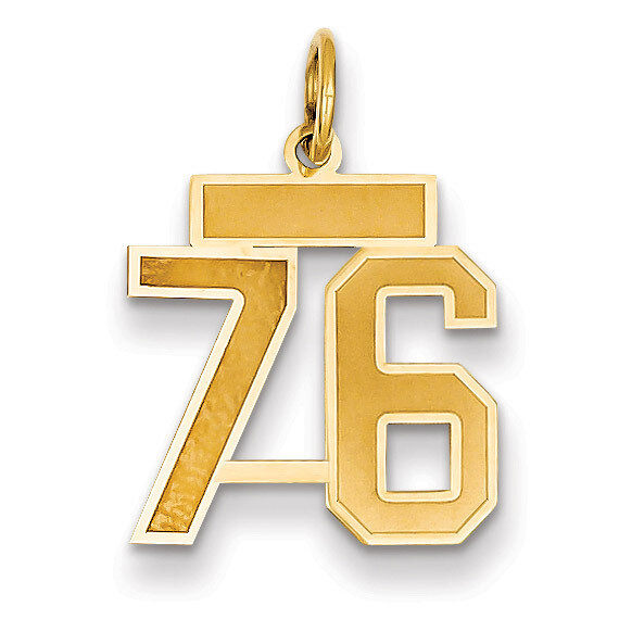 Number 76 Charm 14k Gold Small Satin  LSS76, MPN: LSS76, 883957070223