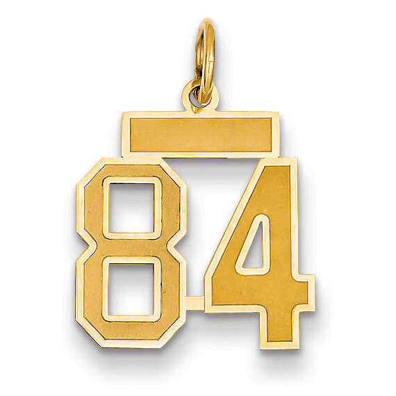 Number 84 Charm 14k Gold Small Satin  LSS84, MPN: LSS84, 883957070438