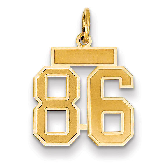 Number 86 Charm 14k Gold Small Satin  LSS86, MPN: LSS86, 883957070469