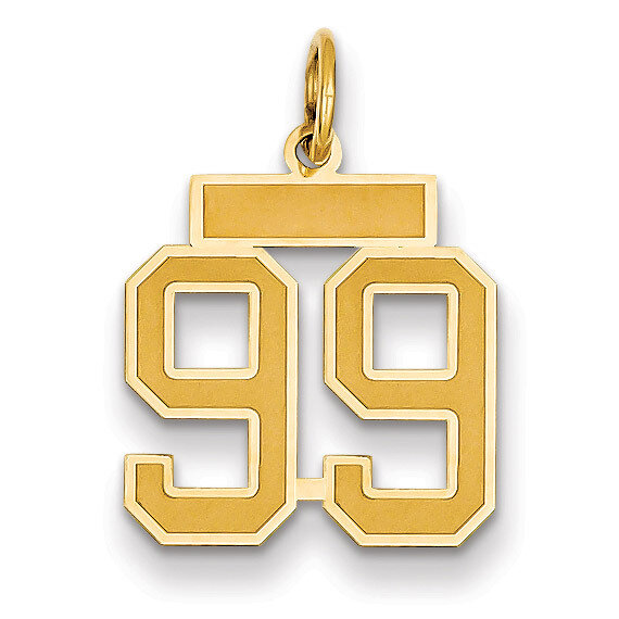 Number 99 Charm 14k Gold Small Satin  LSS99, MPN: LSS99, 883957070759