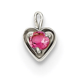 October Synthetic Birthstone Heart Charm 14k white Gold M348W, MPN: M348W, 886774256931