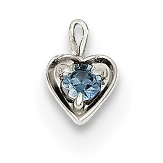 June Synthetic Birthstone Heart Charm 14k white Gold M349W