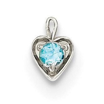 December Synthetic Birthstone Heart Charm 14k white Gold M354W, MPN: M354W, 886774257051