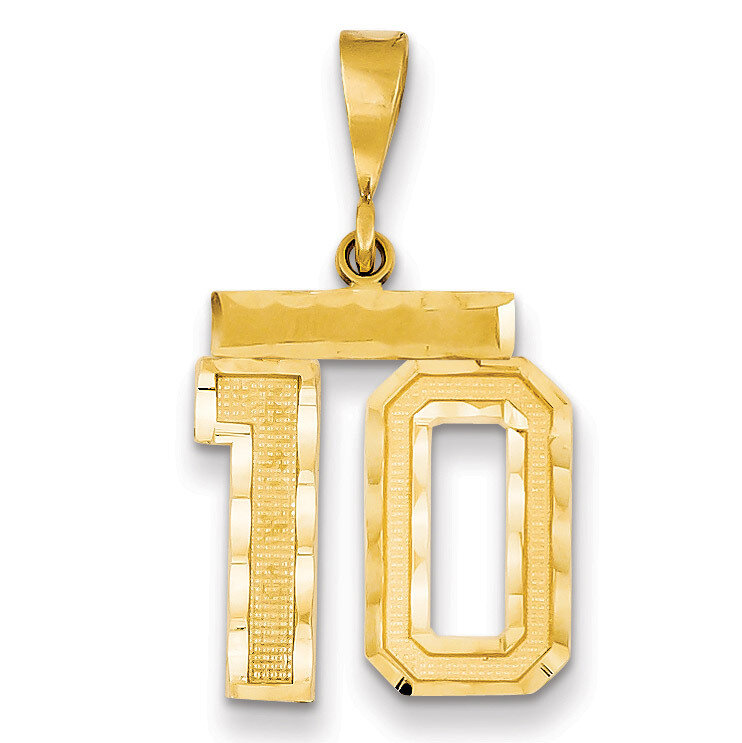 Number 10 Charm 14k Gold Medium Diamond-cut  MN10, MPN: MN10, 883957138916