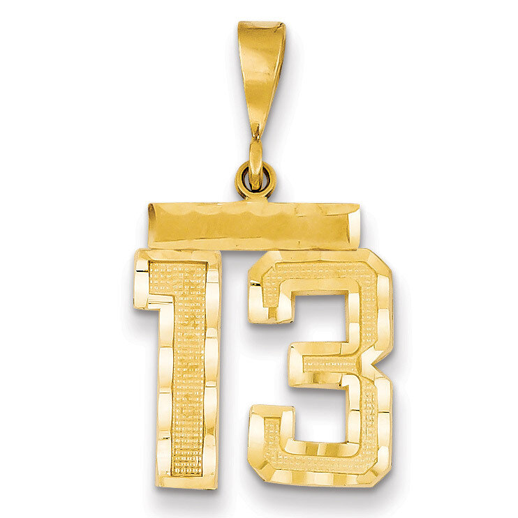Number 13 Charm 14k Gold Medium Diamond-cut  MN13, MPN: MN13, 883957318172