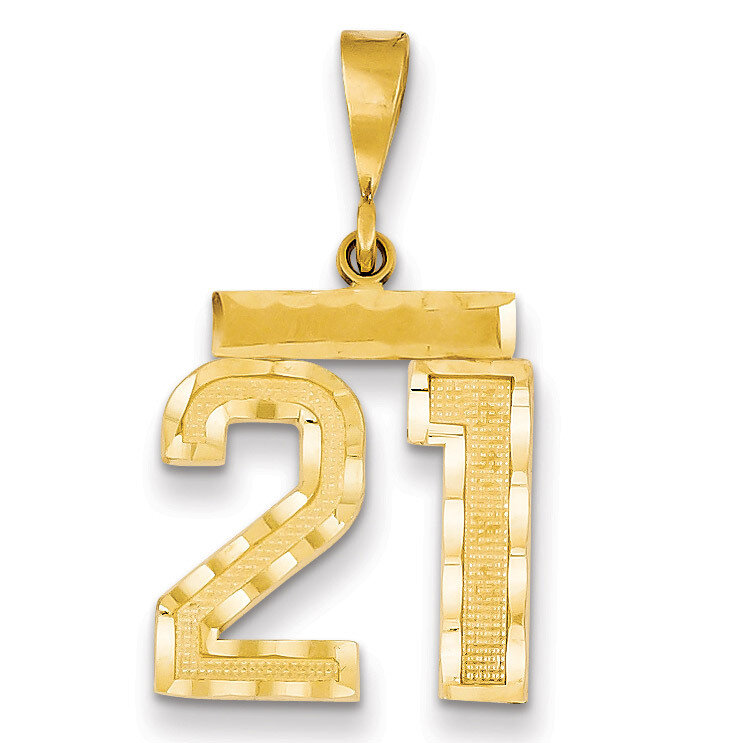 Number 21 Charm 14k Gold Medium Diamond-cut  MN21, MPN: MN21, 883957139036