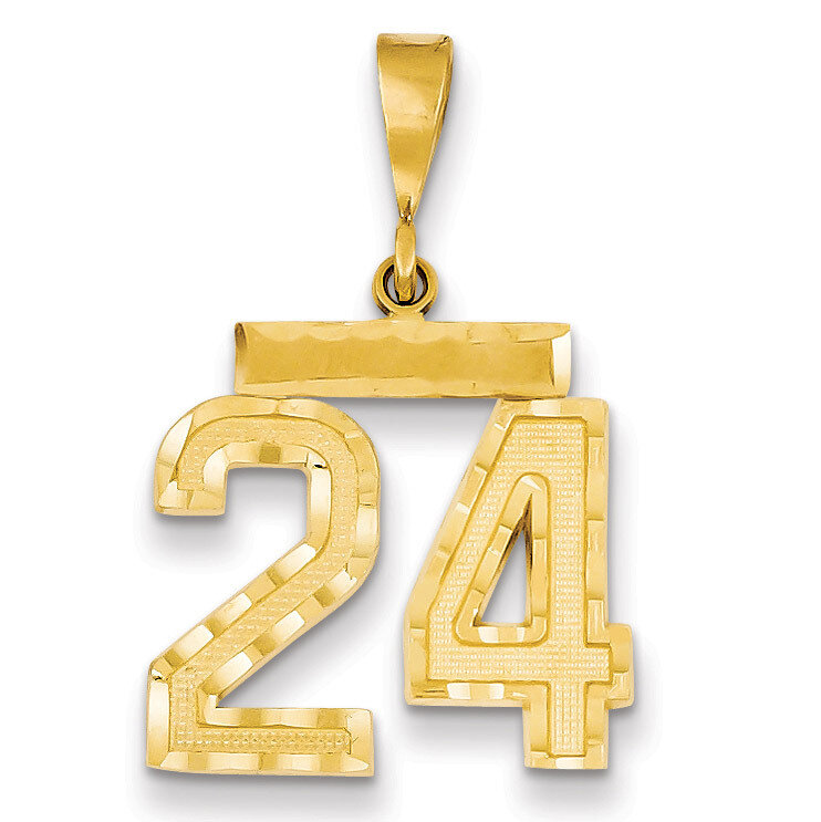 Number 24 Charm 14k Gold Medium Diamond-cut  MN24, MPN: MN24, 883957139050