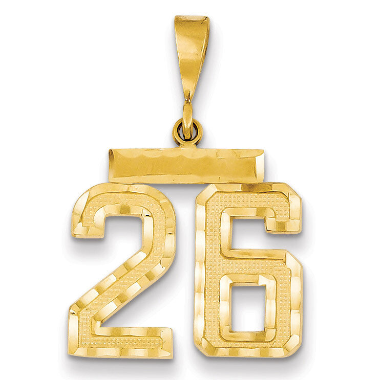 Number 26 Charm 14k Gold Medium Diamond-cut  MN26, MPN: MN26, 883957139074