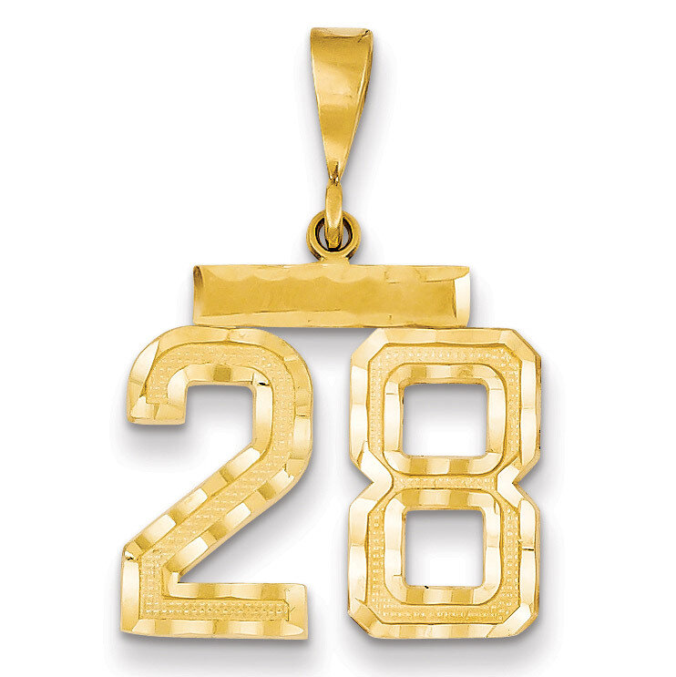 Number 28 Charm 14k Gold Medium Diamond-cut  MN28, MPN: MN28, 883957139098