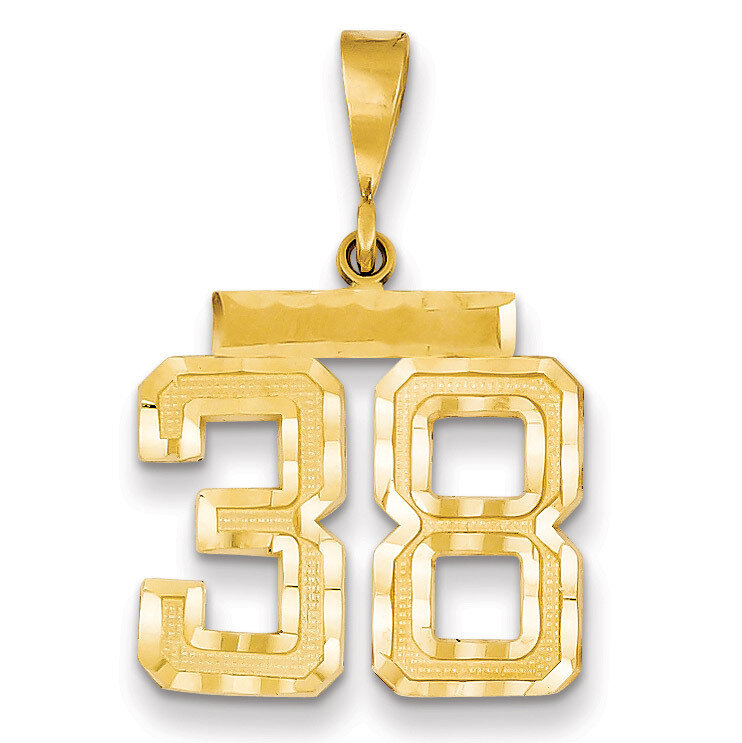 Number 38 Charm 14k Gold Medium Diamond-cut  MN38, MPN: MN38, 883957139173
