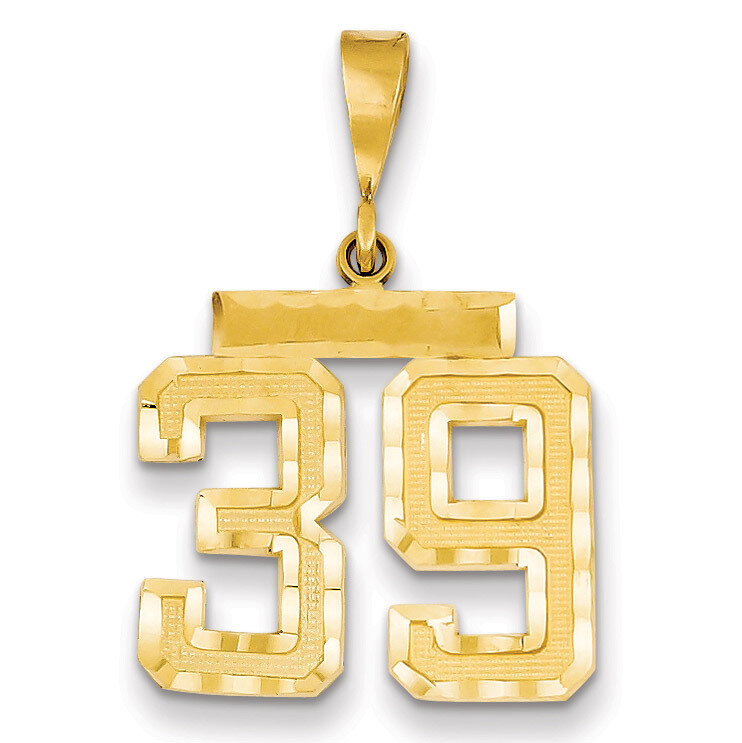 Number 39 Charm 14k Gold Medium Diamond-cut  MN39, MPN: MN39, 883957139197