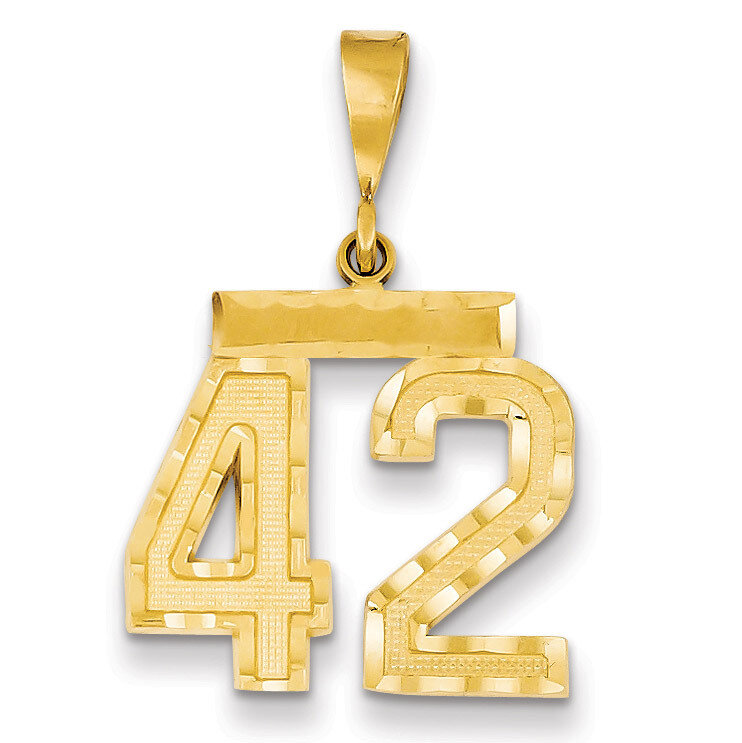 Number 42 Charm 14k Gold Medium Diamond-cut  MN42, MPN: MN42, 883957139227