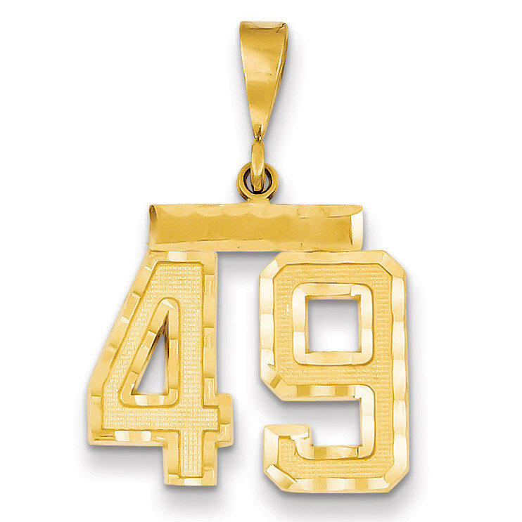 Number 49 Charm 14k Gold Medium Diamond-cut  MN49, MPN: MN49, 883957139296