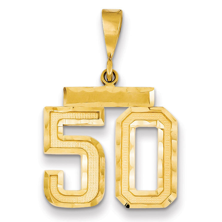 Number 50 Charm 14k Gold Medium Diamond-cut  MN50, MPN: MN50, 883957139302