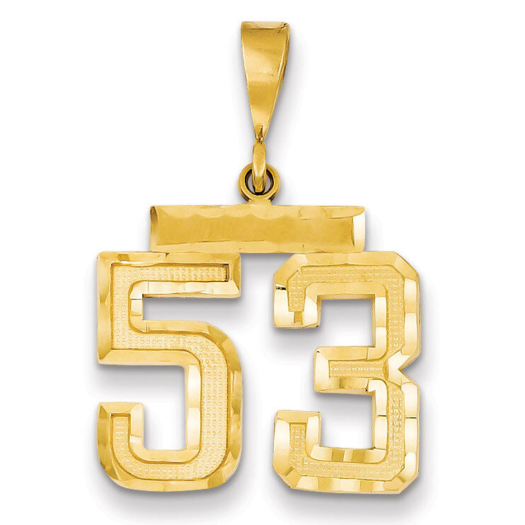 Number 53 Charm 14k Gold Medium Diamond-cut  MN53, MPN: MN53, 883957139333