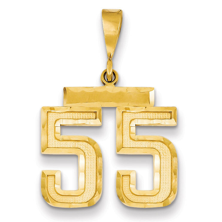 Number 55 Charm 14k Gold Medium Diamond-cut  MN55, MPN: MN55, 883957139357