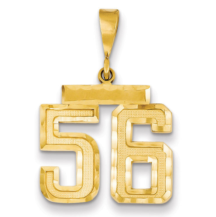 Number 56 Charm 14k Gold Medium Diamond-cut MN56