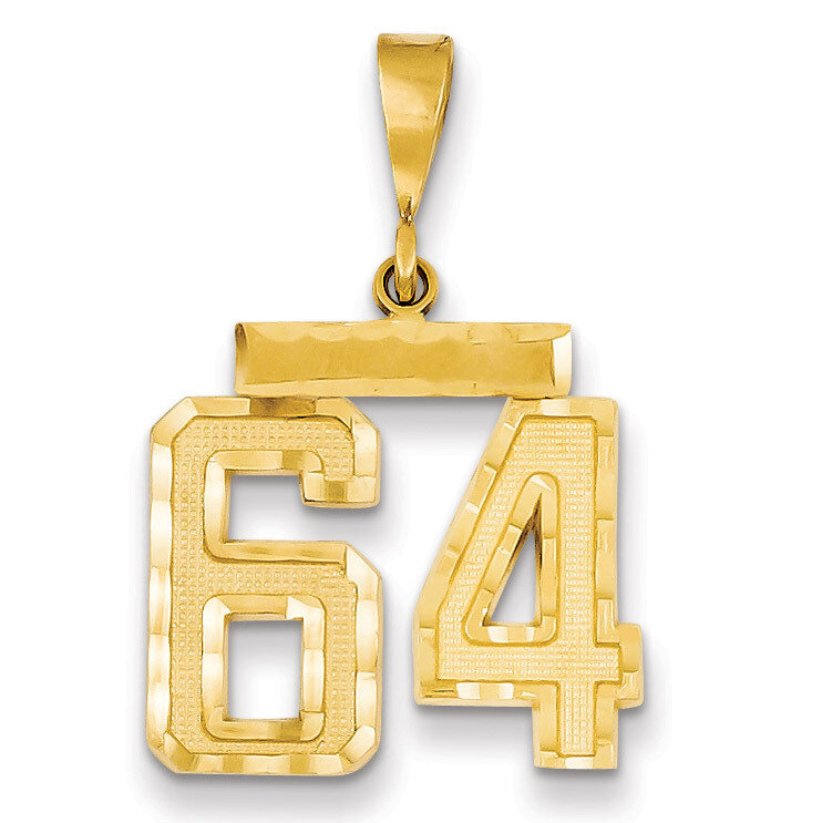 Number 64 Charm 14k Gold Medium Diamond-cut  MN64, MPN: MN64, 883957139647