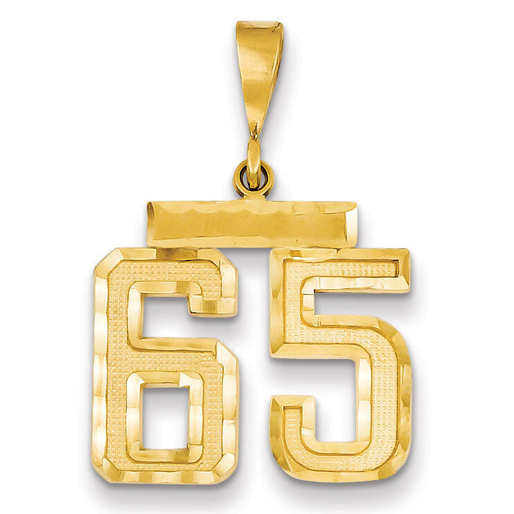 Number 65 Charm 14k Gold Medium Diamond-cut  MN65, MPN: MN65, 883957139715